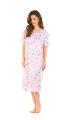 La Marquise Watercolors Cotton Rich Short Sleeve Nightdress